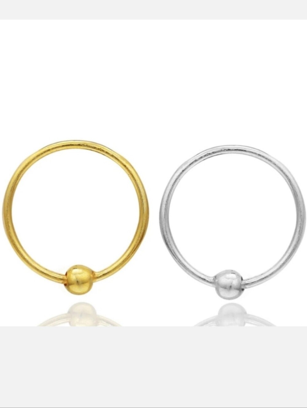 2 nose ring hoops 💛🩶💛🩶